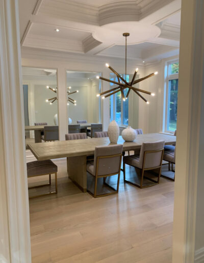 Fabulous dining room with custom lighting