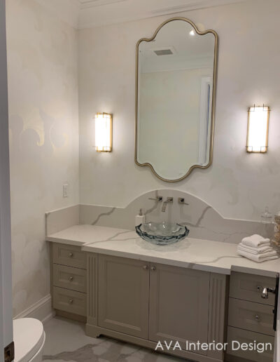 bathroom design with custom cabinetry