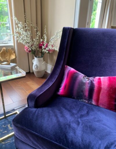 vibrant jewel toned furniture incorporated into interior design