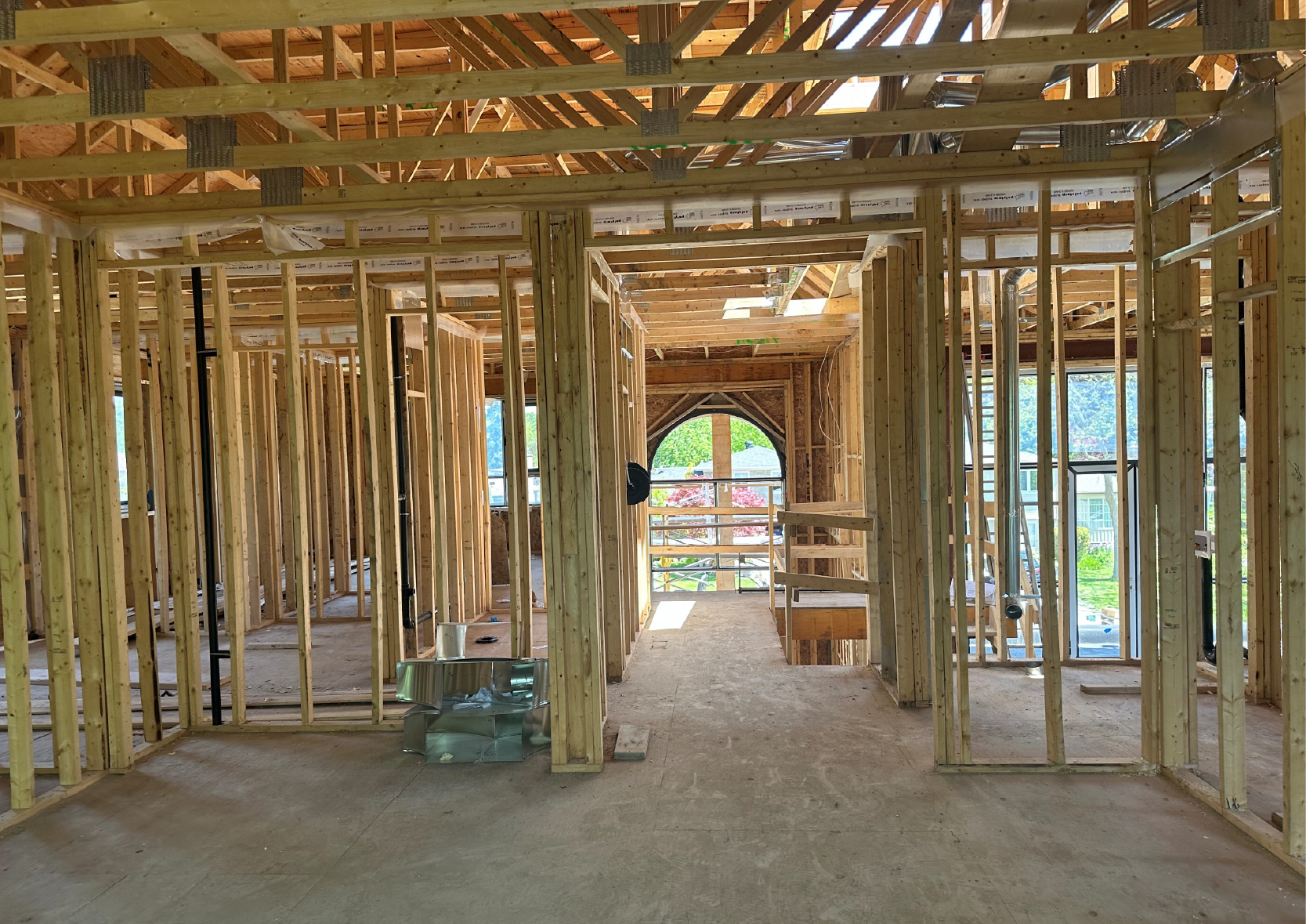 newhousebuild2 Framing stage of new house build